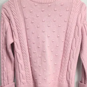 1. State Cable Knit Baby Pink Slim Turtleneck Sweater Size XXS‎ thumbnail 3
