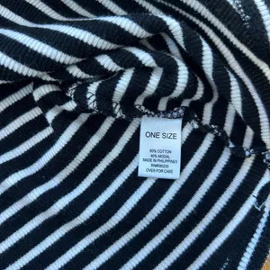 Brandy‎ Melville Black White Striped Ribbed Knit Short Sleeve T-Shirt Dress OS thumbnail 7