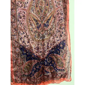 100% silk paisley print scarf made in India thumbnail 3