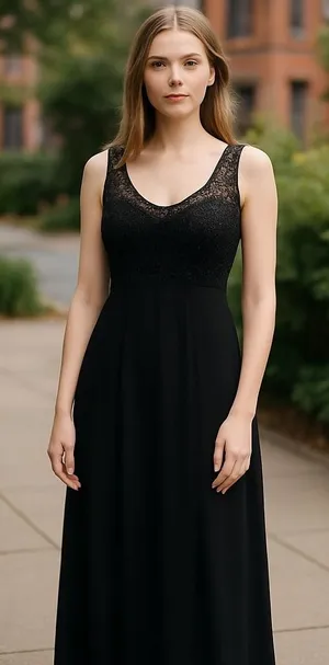 Susan Roselli Maxi Dress Size 6 Black Sleeveless Evening‎ Party Gown thumbnail 1