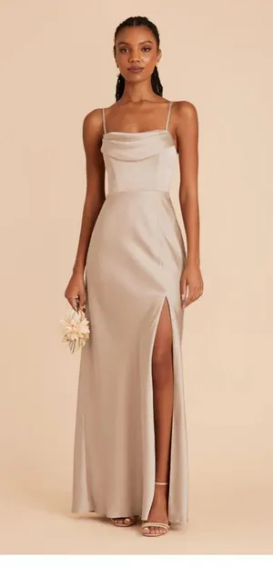 Birdy Grey Mia Matte Satin Convertible Dress - Taupe thumbnail 2