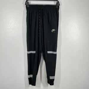 Nike Air Running‎ Pants Reflective Stripe Joggers Lightweight Black Size Medium thumbnail 2