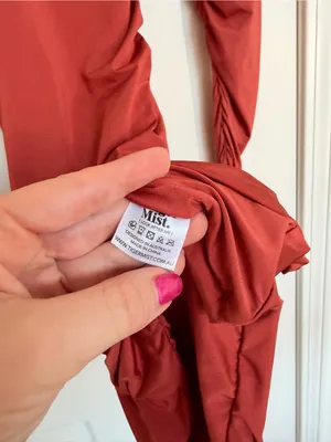 Tiger Mist NWT Rust Orange / Brown Mini Dress Ruched Open Back L thumbnail 5