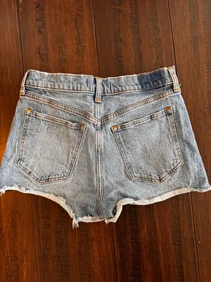 Abercrombie High-Rise Light Blue Denim Shorts thumbnail 6