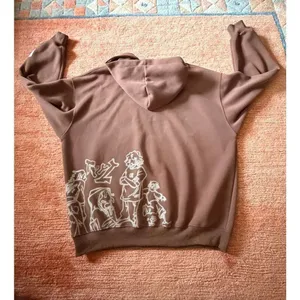 BORFEND Brown Graphic Hoodie Oversized Unisex Size M thumbnail 6