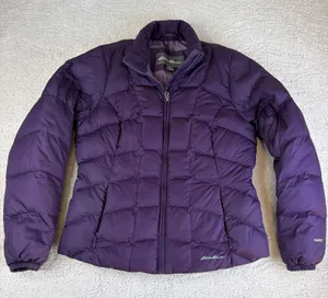 Women's Eddie Bauer Size Medium Purple 650 Down Puffer Winter Jacket Coat thumbnail 1