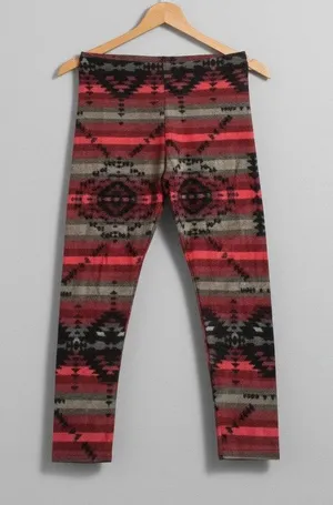 American Eagle Outfitters Aztec Red/Green Hi-Rise Leggings Women's Size Small thumbnail 1