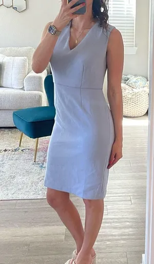 Ann Taylor Light Blue Midi Dress thumbnail 3
