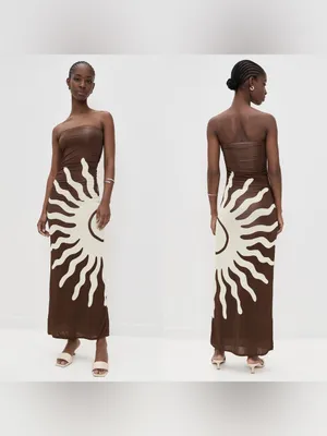 Cala de la Cruz Daphne Ruched Maxi Dress Sunburst Mocca Small thumbnail 2