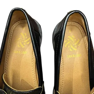 Sam & Libby Shoes Womens Size 8 Black Chain Loafer Platform‎ Lug Sole Flats thumbnail 3
