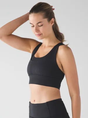 Lululemon Run Stuff Your sport Bra long line black activewear yoga Pilates gym 6 thumbnail 1