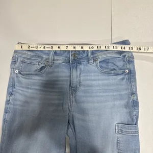 American Eagle Jeans Mid Rise Kick Boot Stretch Cargo Pockets Womens 8 L 30x33.5 thumbnail 11