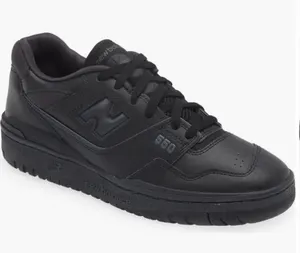 New Balance 550 Black on Black Basketball Court Lifestyle Sneaker thumbnail 1