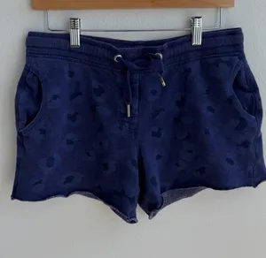 Zoe Karssen Leopard Print Sweat Shorts XS Blue Lounge Y2K thumbnail 1