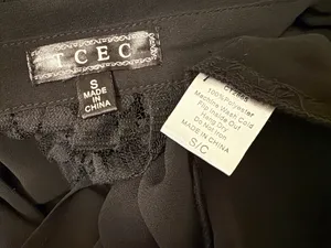 TCEC Black Sheer Button-Up Blouse size S/M thumbnail 11