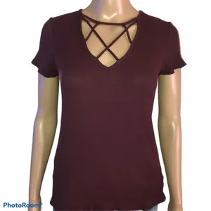 American Eagle  soft & sexy ribbed knit caged tee thumbnail 2