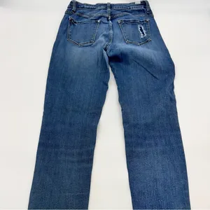 KanCan Estilo Style Women's Medium Wash Straight Leg Ankle Length Distress Jeans thumbnail 3