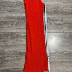 Bohemian Urban Outfitters Red Ribbed Flare Leg Pants Elastic‎ Waist XS Wide Leg thumbnail 9