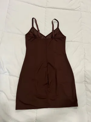 Women's Brown Bodycon Slip Dress thumbnail 6