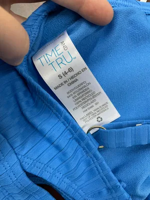 NWT Time and Tru Blue Cutout Bikini Top thumbnail 6