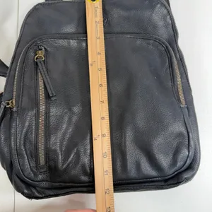 American Leather Co Small Backpack Black Pebbled Leather Travel Bag Minimalist thumbnail 11
