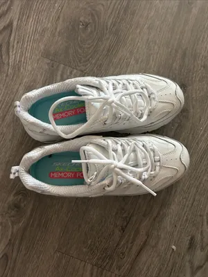 Skechers White Women's Lace-Up Chunky Sneakers thumbnail 2