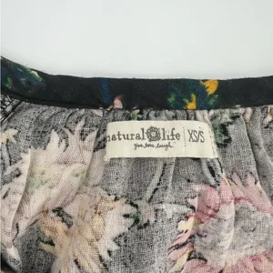 Natural Life Sienna Cotton Gauze Mini Floral Black‎ Dress XS/S thumbnail 6