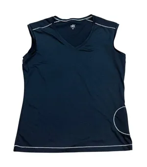 ALO Yoga Sleeveless CoolFit Athletic‎ Tank Top Black Workout Zipper Pocket XXL thumbnail 1