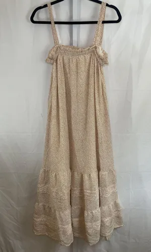 Blu Pepper Floral Maxi Dress - Women Size S - Cream and White thumbnail 1