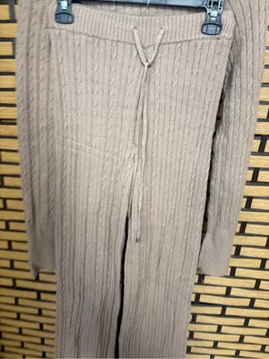 Sincerely Jules tan two piece sweater lounge matching set size small thumbnail 6