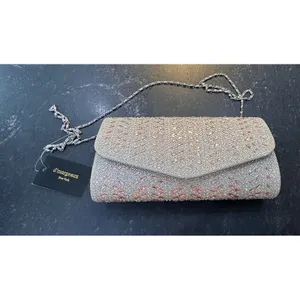 dmargeaux New York Champagne Rhinestone Chevron Evening Clutch Bag AZ4824A NEW thumbnail 2