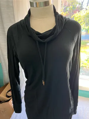Isabel Maternity by Ingrid & Isabel Black Cowl Neck Maternity Sweater thumbnail 2