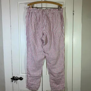 Beachlunchlounge Red White Striped Linen Blend Paperbag Waist Pants Beachy Large thumbnail 2