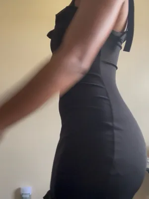 Pretty Little Thing Classic Black Bodycon Mini Dress with Tie Straps thumbnail 3