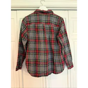 L.L. Bean relaxed fit flannel pullover zip up sweater large thumbnail 5