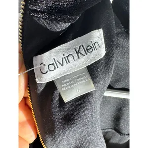 Calvin Klein Black Velvet Zip Dress | Size 6 | NWT | MSRP $134 thumbnail 2