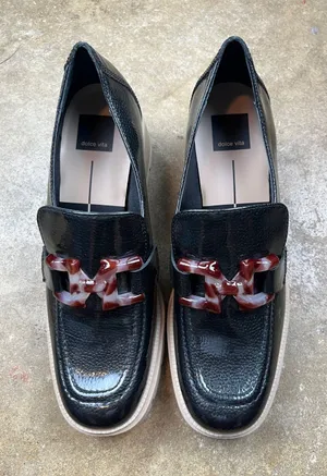 Dolce Vita Patent Leather Harold Loafers in Midnight NWOB Size: 10 thumbnail 1