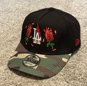 New Era 9FORTY A-Frame Los Angeles Dodgers "Burnt Roses" Camo Brim Edition Hat thumbnail 1