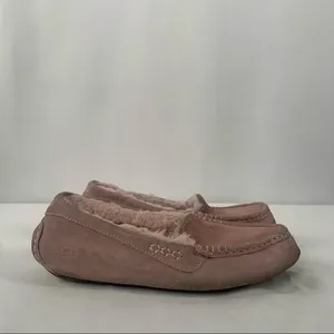 Ugg Ansley Suede Sherpa‎ Lined Slipper in Pink Size 8 thumbnail 6
