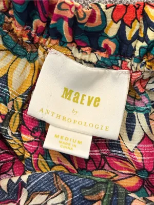 Anthropologie Maeve Adelaide Strapless Blouse Anthro Tank Top Floral Medium thumbnail 6