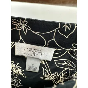 Ann Taylor Loft Womens Black Floral‎ Skirt Beaded Skirt Women Sz 10 Dark Fairy Dainty Y2K thumbnail 2