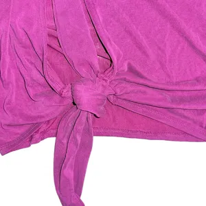 Urban Outfitters Elle Keyhole Flare Sleeve Magenta Wrap Blouse SZ S Y2K Festival thumbnail 4