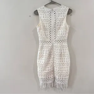 Lulus‎ Kenna White Crochet Lace Sleeveless Bodycon Dress MEDIUM thumbnail 7