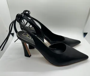 Deltan Juliana Leather Ankle Tie Pumps Black Size 9.5 thumbnail 2