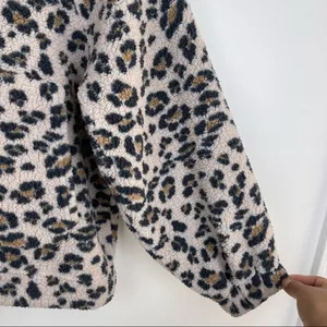 American Eagle Outfitters Animal Print Leopard Sherpa Fleece Hoodie Sweatshirt thumbnail 6