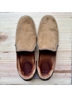 Women's UGG Cas Suede Sneakers Slip-On Shoes Size 8 Brown & Gold Leather thumbnail 4
