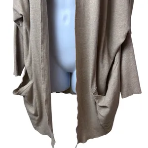 Pact‎ 100% Organic Cotton Airplane Long Cardigan Neutral Loungewear Travel S/M thumbnail 5
