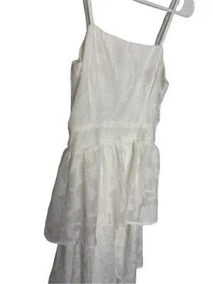 ✨ Lulus Grace and Beauty‎ White Burnout Floral Tiered Midi Dress XS ✨ thumbnail 3