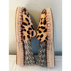 Soft Surroundings Leopard boho Espadrille Flats Tan Black Red whimsi resort y 9M thumbnail 4
