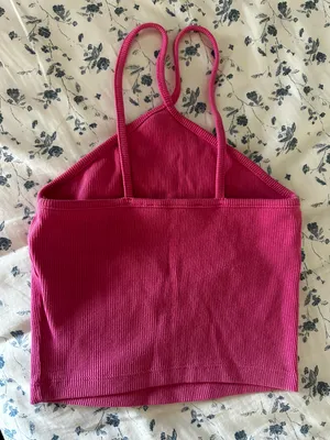 ZARA Like new hot pink halter top thumbnail 2